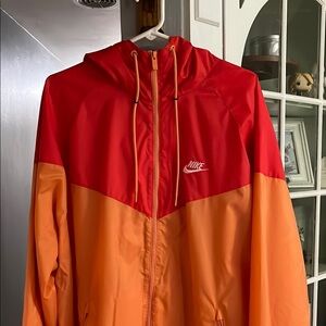 Nike Red and Orange Windbreaker Jacket